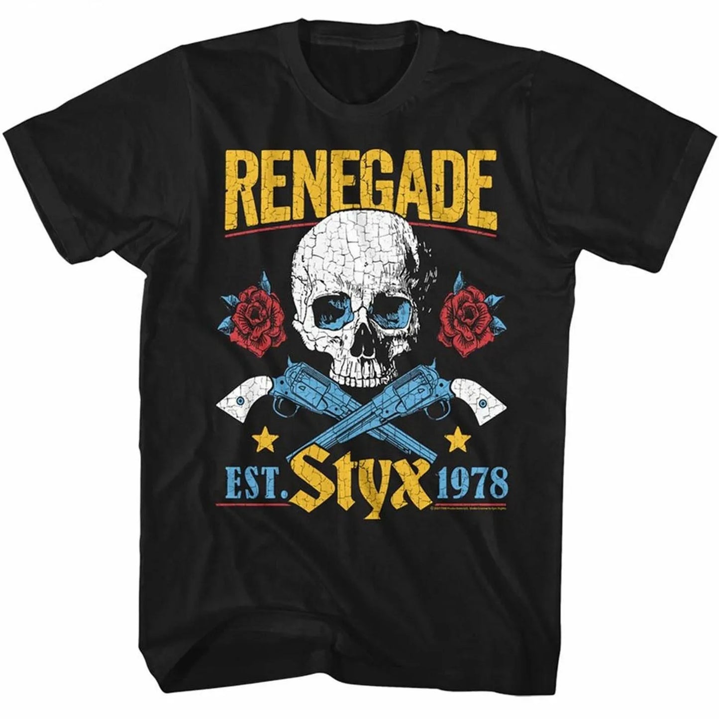 Styx Colorful Renegade Black Adult T-Shirt