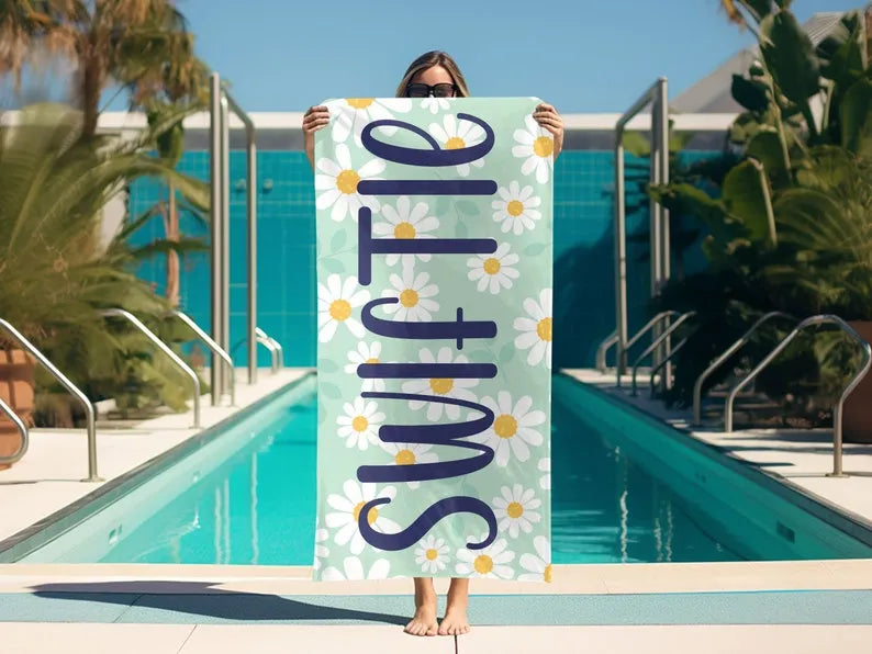 Tay Swiftie Daisy Flower Beach Pool Towel