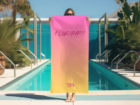 Tay Swiftie Florida!!! Beach Pool Towel, TS Merch, Retro Style Personalized Summer Gift