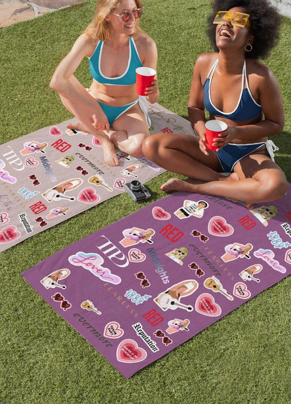 Taylor Fan Concert Beach Towel, Eras Tour Pool Towel, Swiftie Fan Concert Towel, Music Album Towel