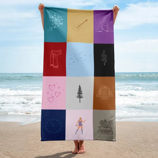 Taylor Swift Beach Towel, Swiftie Beach Towel, Eras Tour Beach Towel, Kids Towel, Taylor Swift Merch, Eras Tour Merch