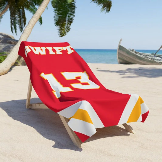 Taylor Swift Chiefs Jersey Beach Towel