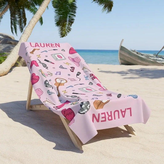 Taylor Swift Icons Beach Towel