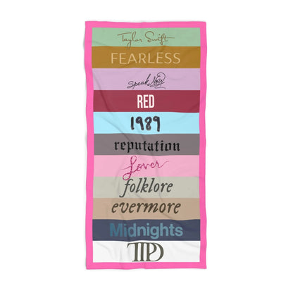 Taylor Swift Inspired Beach Towel, ALL Taylor Albums Beach Towel