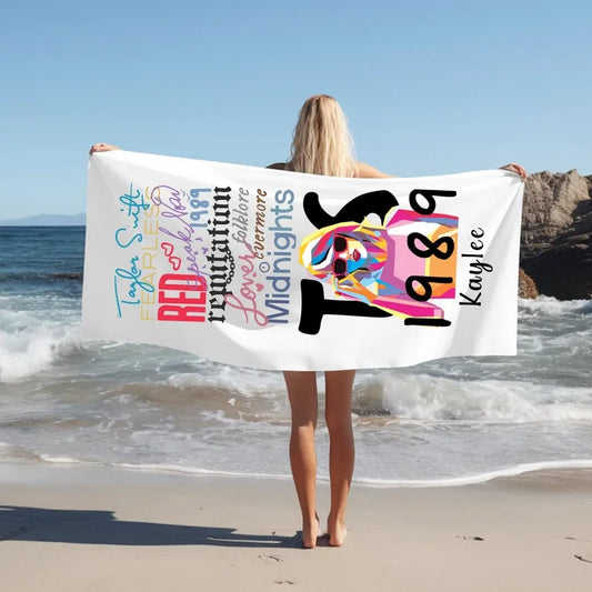 Taylor Swift Personalized Beach Towel, Swiftie Beach Towel, Taylor Swiftie Pool Towel