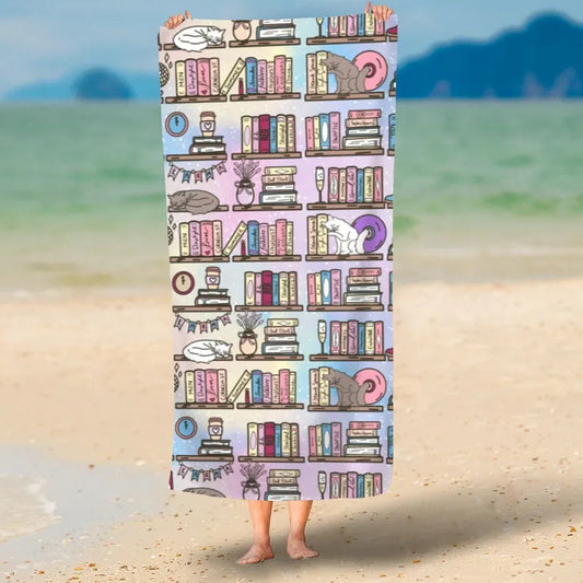 Taylors Bookshelf Bookish Beach Towel Bookbestiesuk