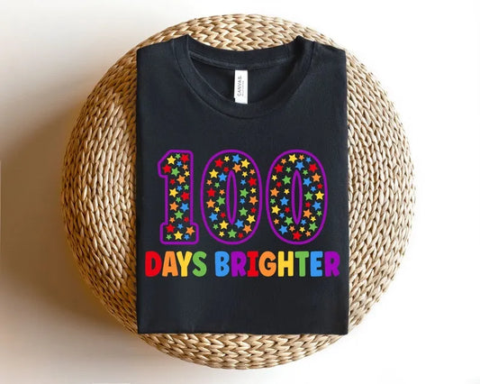 Teacher 100 Days Brighter, Teacher Shirt