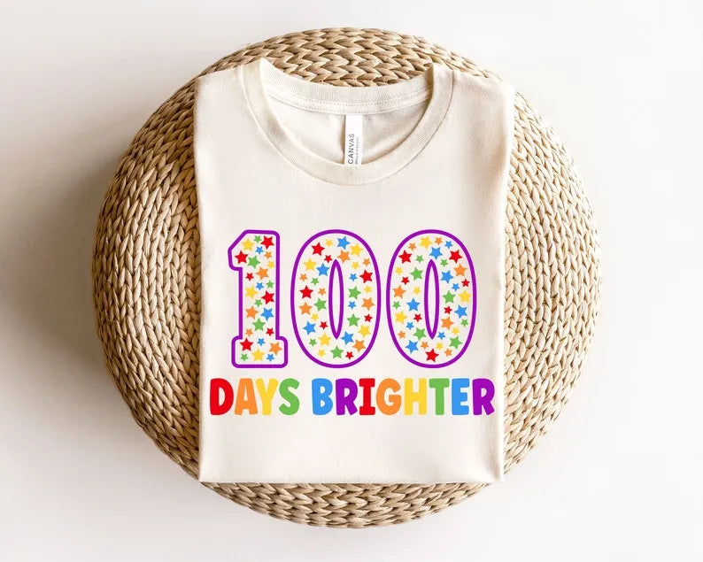 Teacher 100 Days Brighter, Teacher Shirt