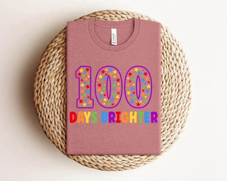 Teacher 100 Days Brighter, Teacher Shirt