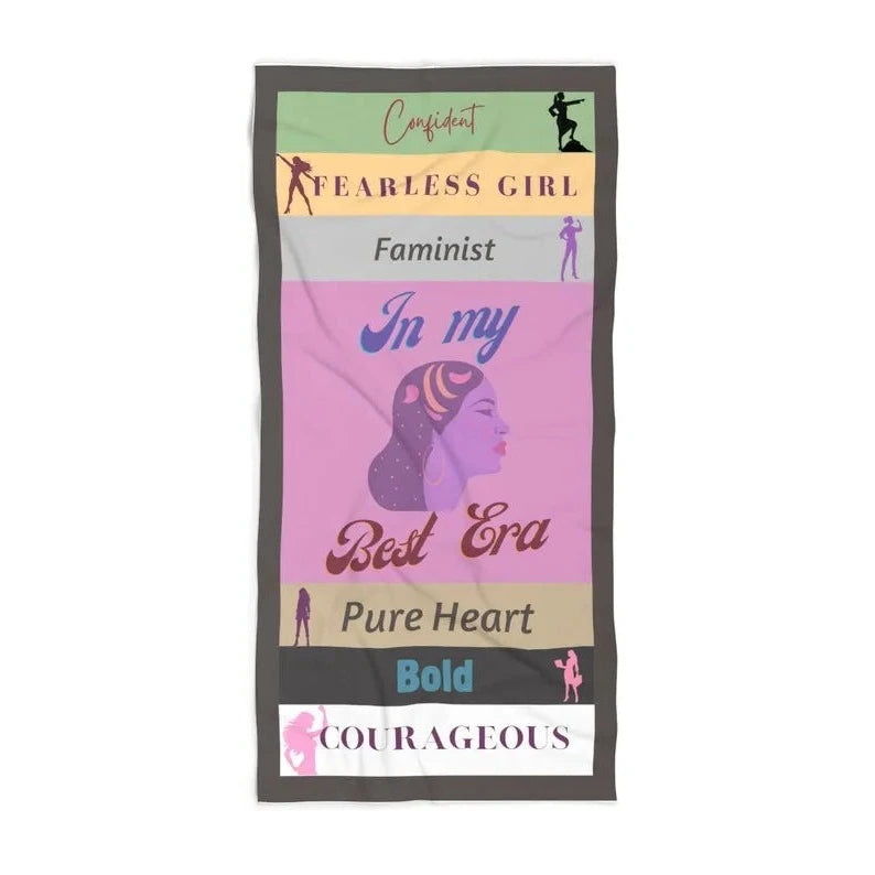 Towel For Fearless Girl, Feminist Beach Towel, Birthday Gifr For Her, Gift For Courageous Girl