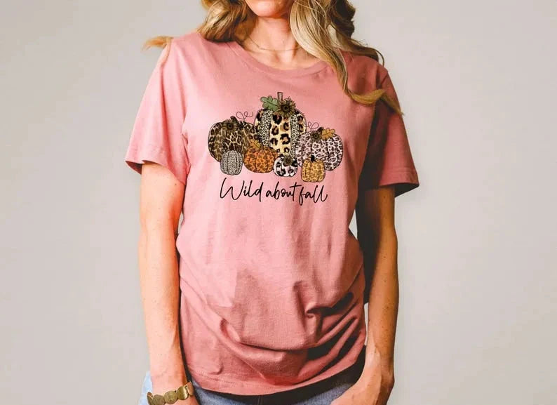 Wild About Fall, Pumpkin Fall Shirt, Happy Thanksgiving Shirt