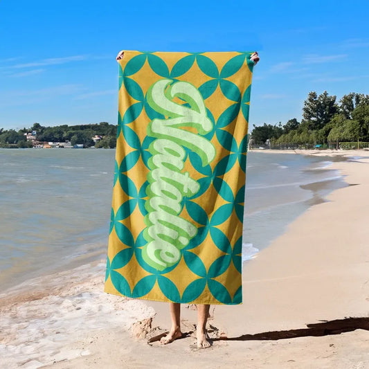 Yellow Green Beach Towel