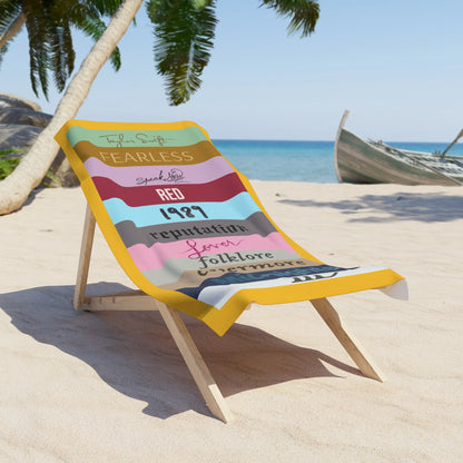 Taylor Swift Inspired Beach Towel, ALL Taylor Albums Beach Towel