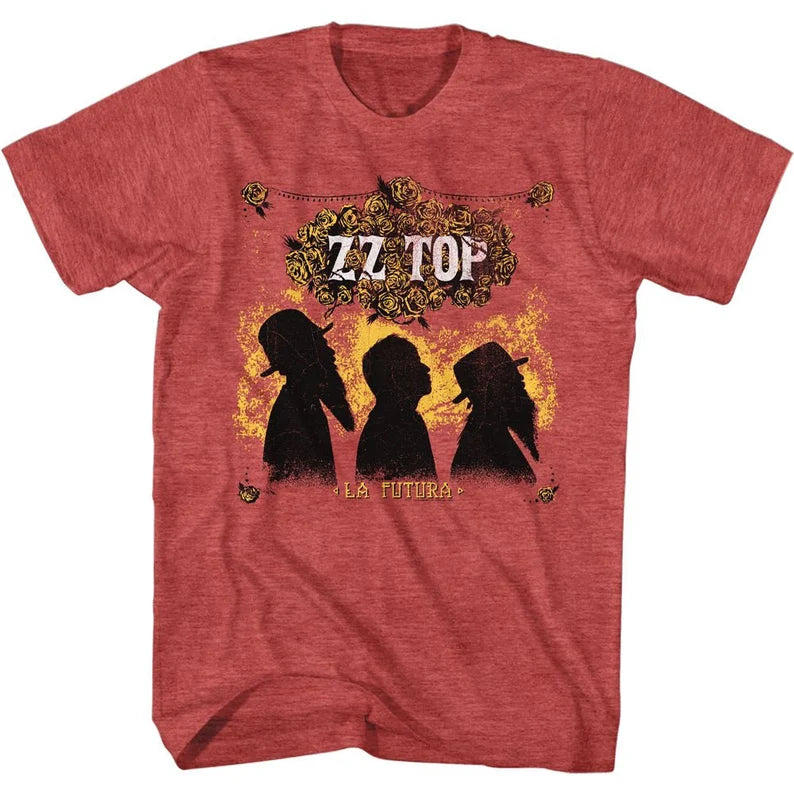 ZZ Top La Futura Red Heather Adult T-Shirt