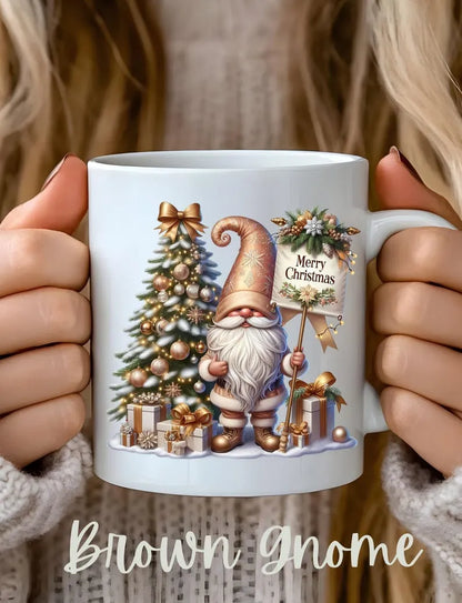 Christmas Gnomes Holiday Mug, Cute Gnome Mug, Christmas Lights Mug, Funny Christmas Gnome Mug