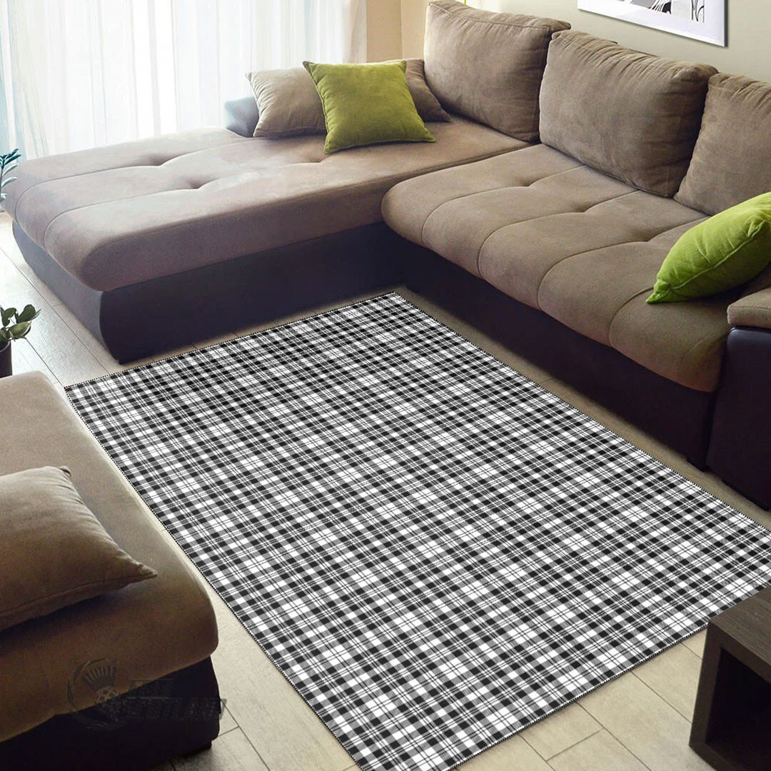 Scott Black & White Modern Tartan Area Rug A7 -  Chussin | Home Decor Easily