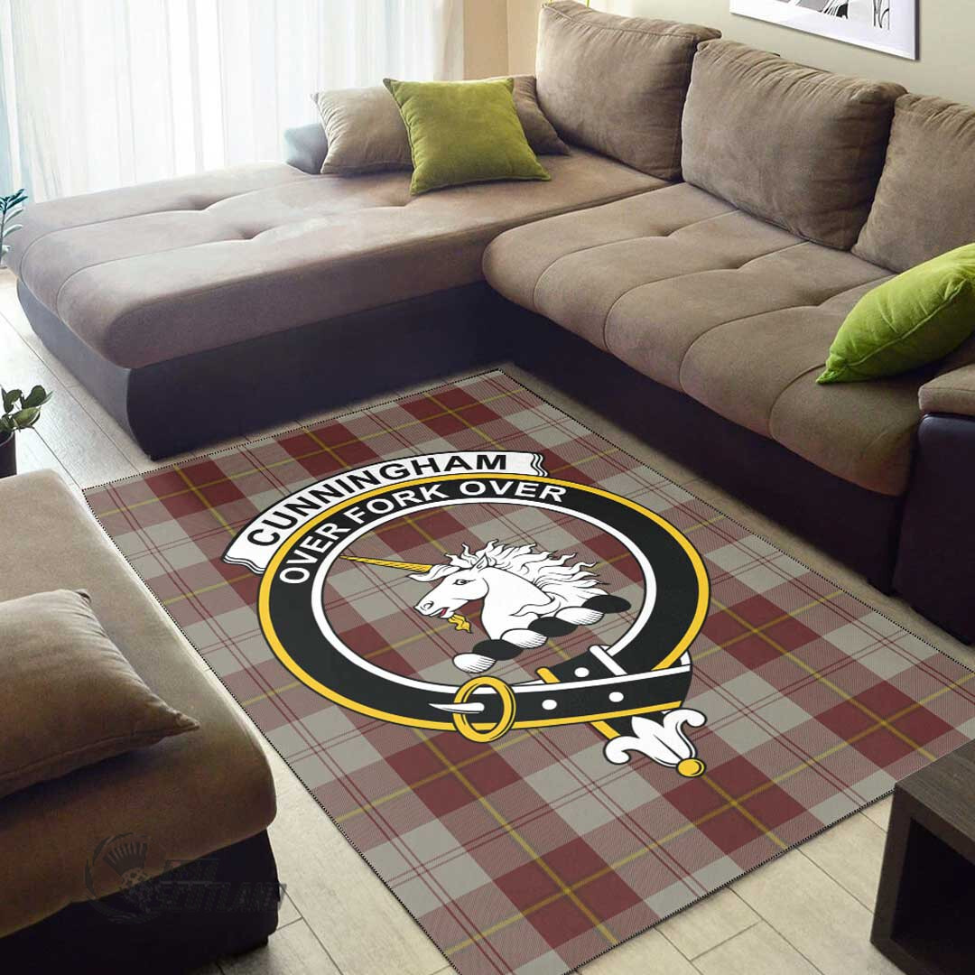 Cunningham Burgundy Dancers Clan Tartan Area Rug A7 -  Chussin | Home Decor Easily