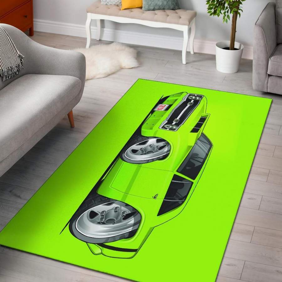 1969 Dodge Dart Car Art Area Rug s Green  Chussin | Home Decor Easily