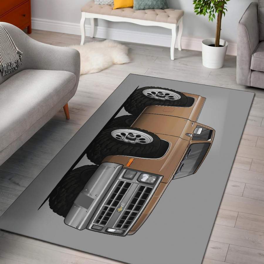 1986 Chevy Truck Car Art Area Rug s  Chussin | Home Decor Easily