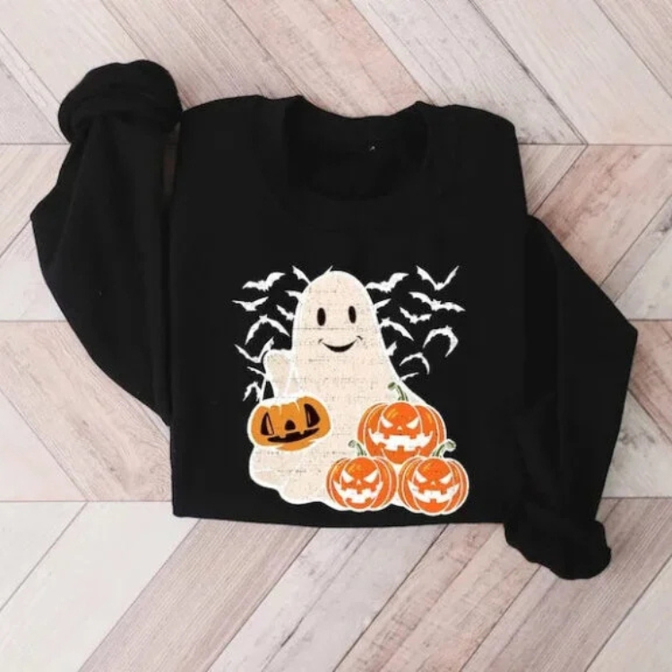 Ghost Halloween Sweatshirt, Womens Halloween Shirt, Halloween Party Shirt