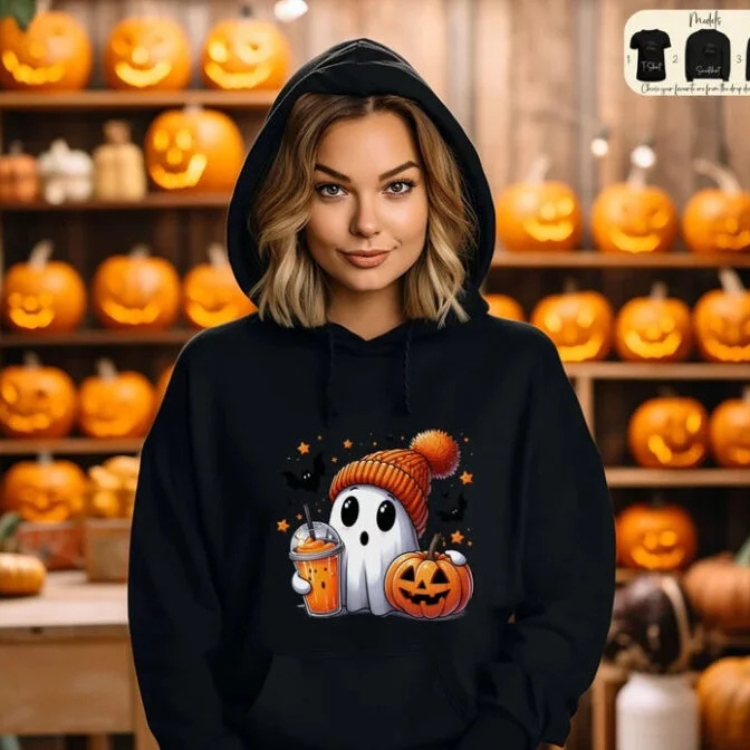 Halloween Ghost Sweatshirt, Cute Halloween T-Shirt