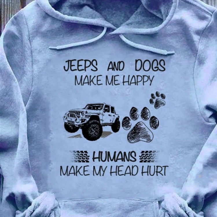 Jeeps And Dogs Make Me Happy Hoodie