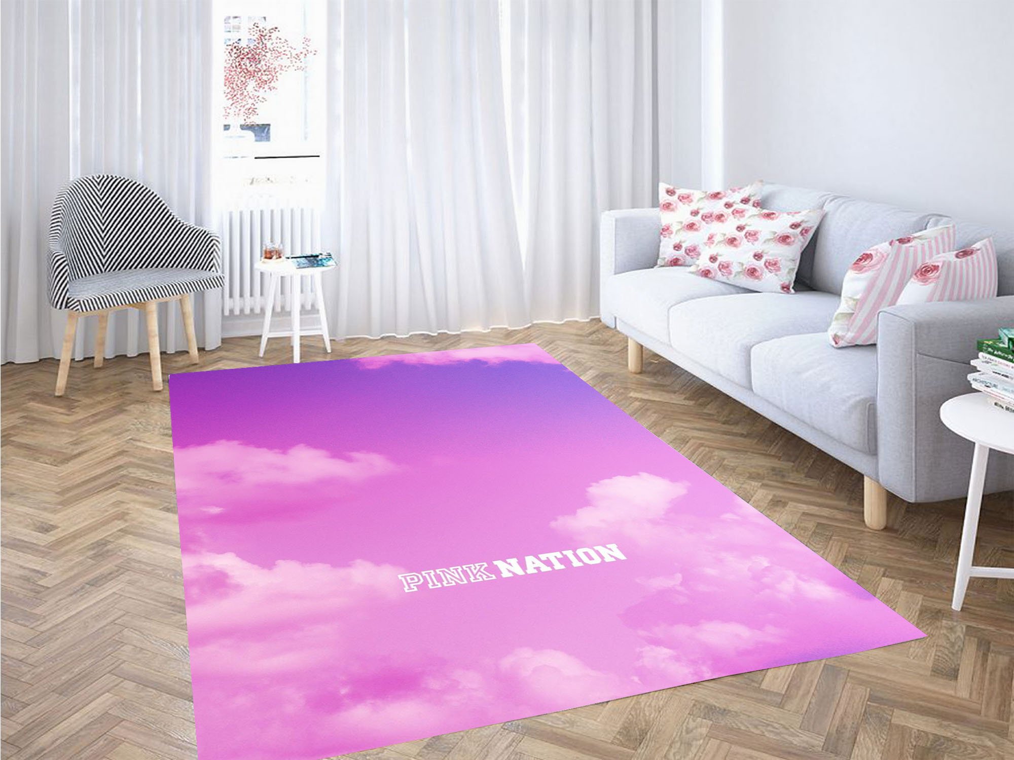 Aesthetic Cloud Pink Nation Carpet Rug - Chussin | Home Decor Easily