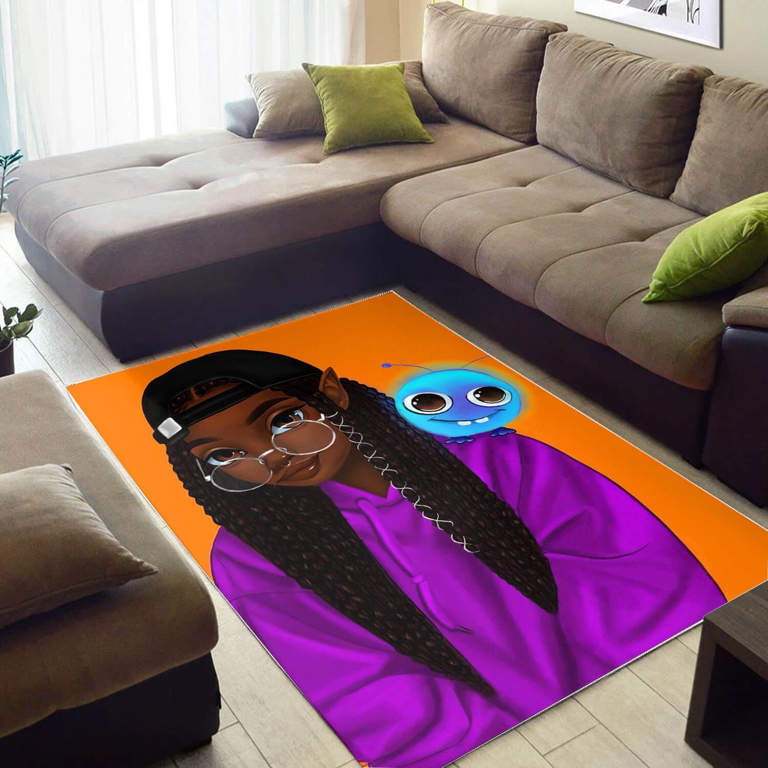 African American Beautiful Melanin Beauty Girl Style Afrocentric Themed Rug - Chussin | Home Decor Easily
