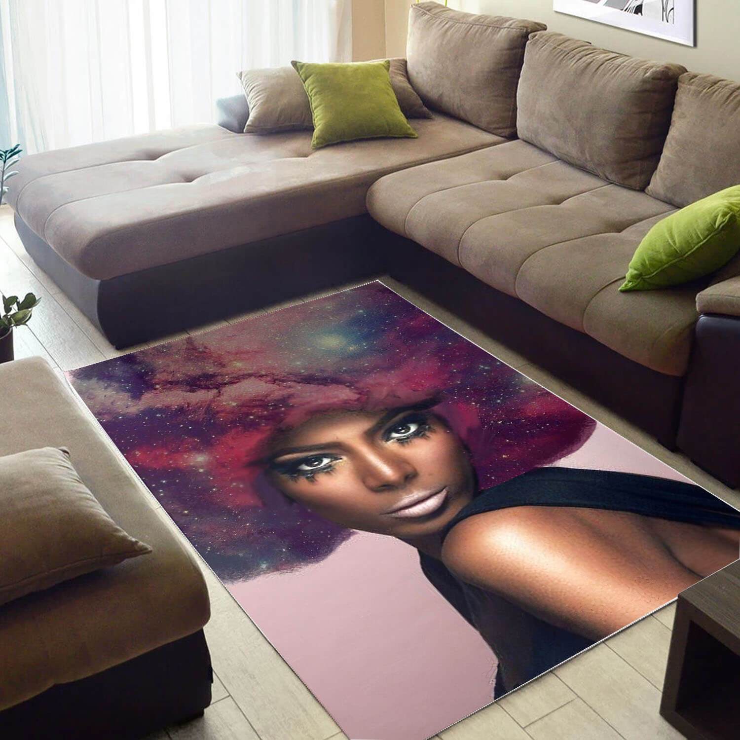 African American Pretty Melanin Black Girl Carpet Design Themed Home Rug - Chussin | Home Decor Easily