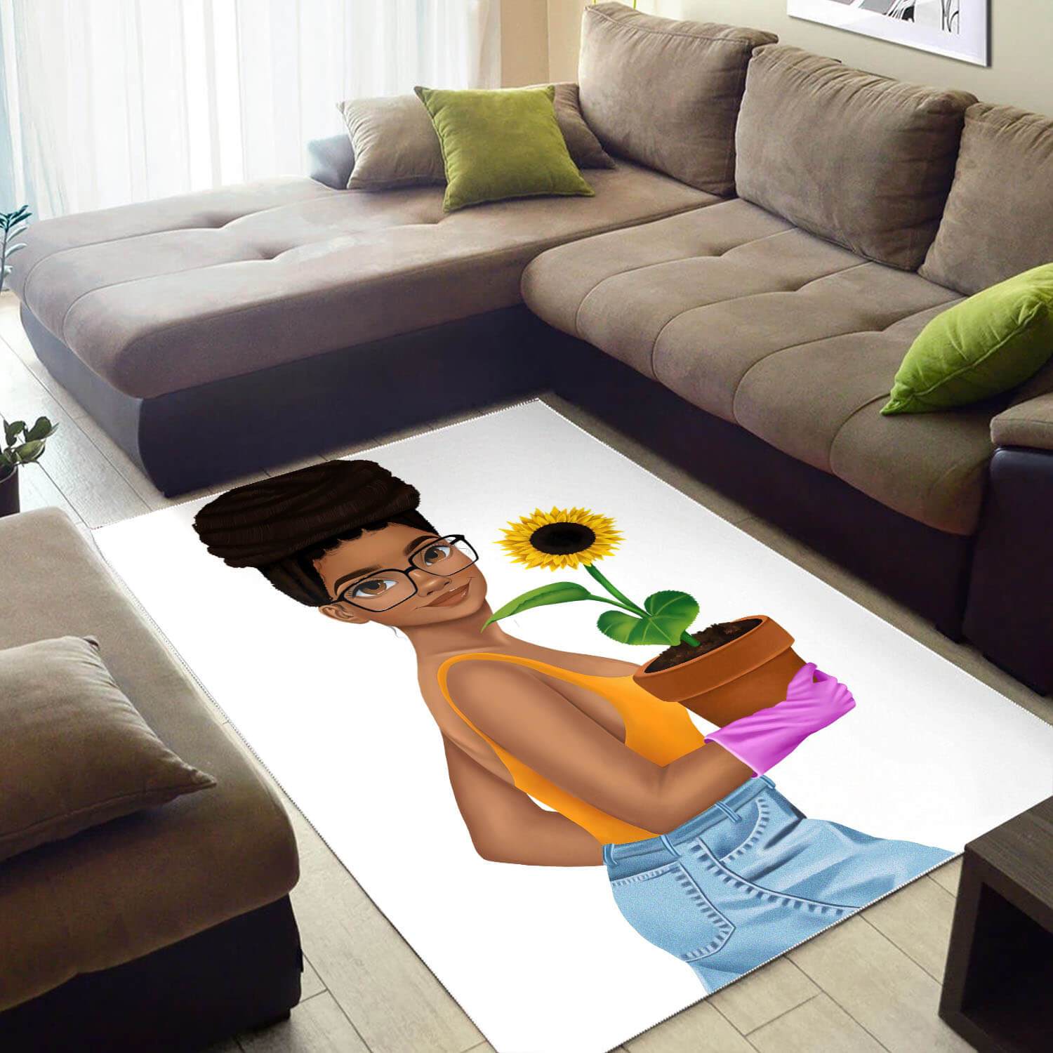 African American Pretty Melanin Woman Design Floor Afrocentric Room Rug -  Chussin | Home Decor Easily
