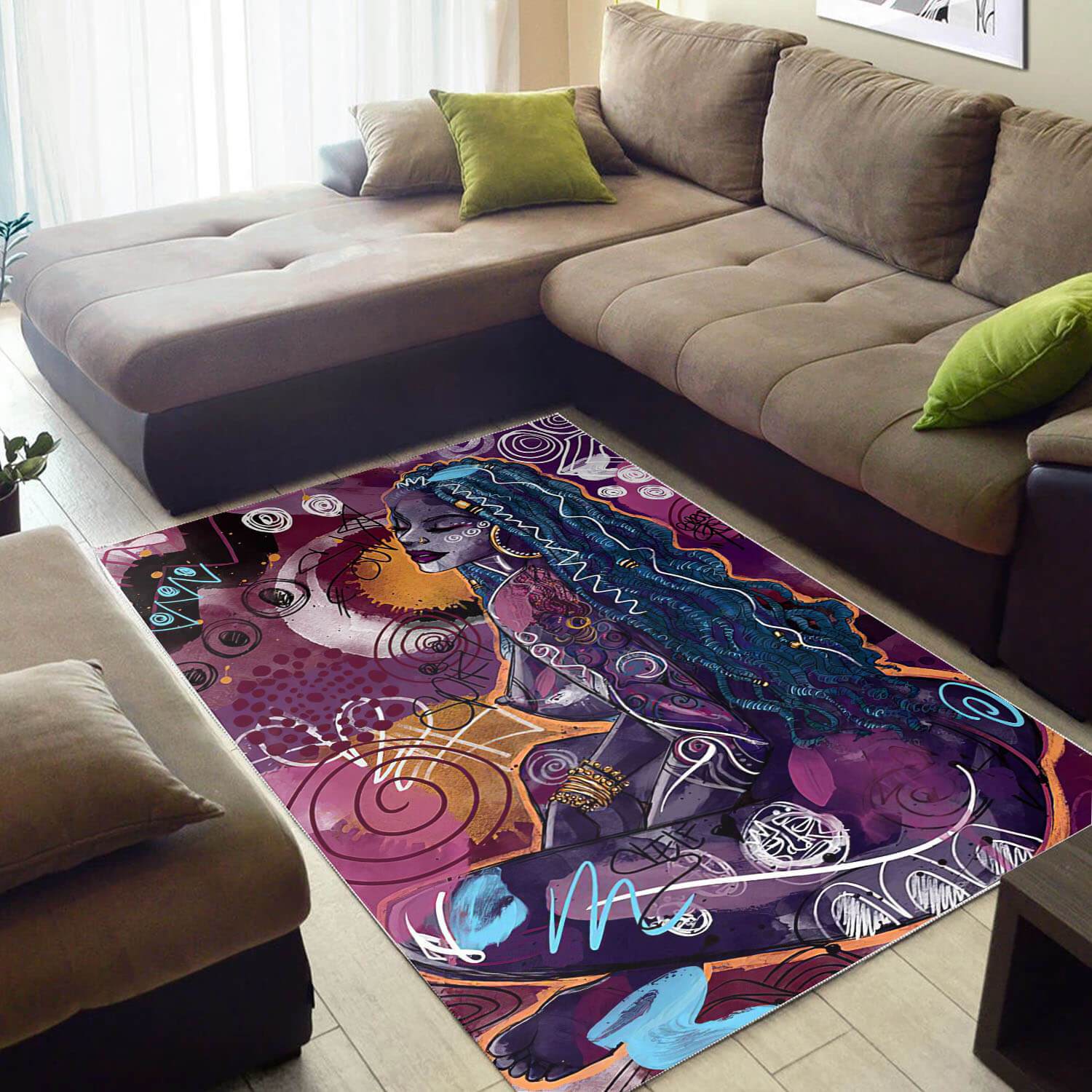 African Beautiful Afro American Girl Art Afrocentric Room Rug -  Chussin | Home Decor Easily