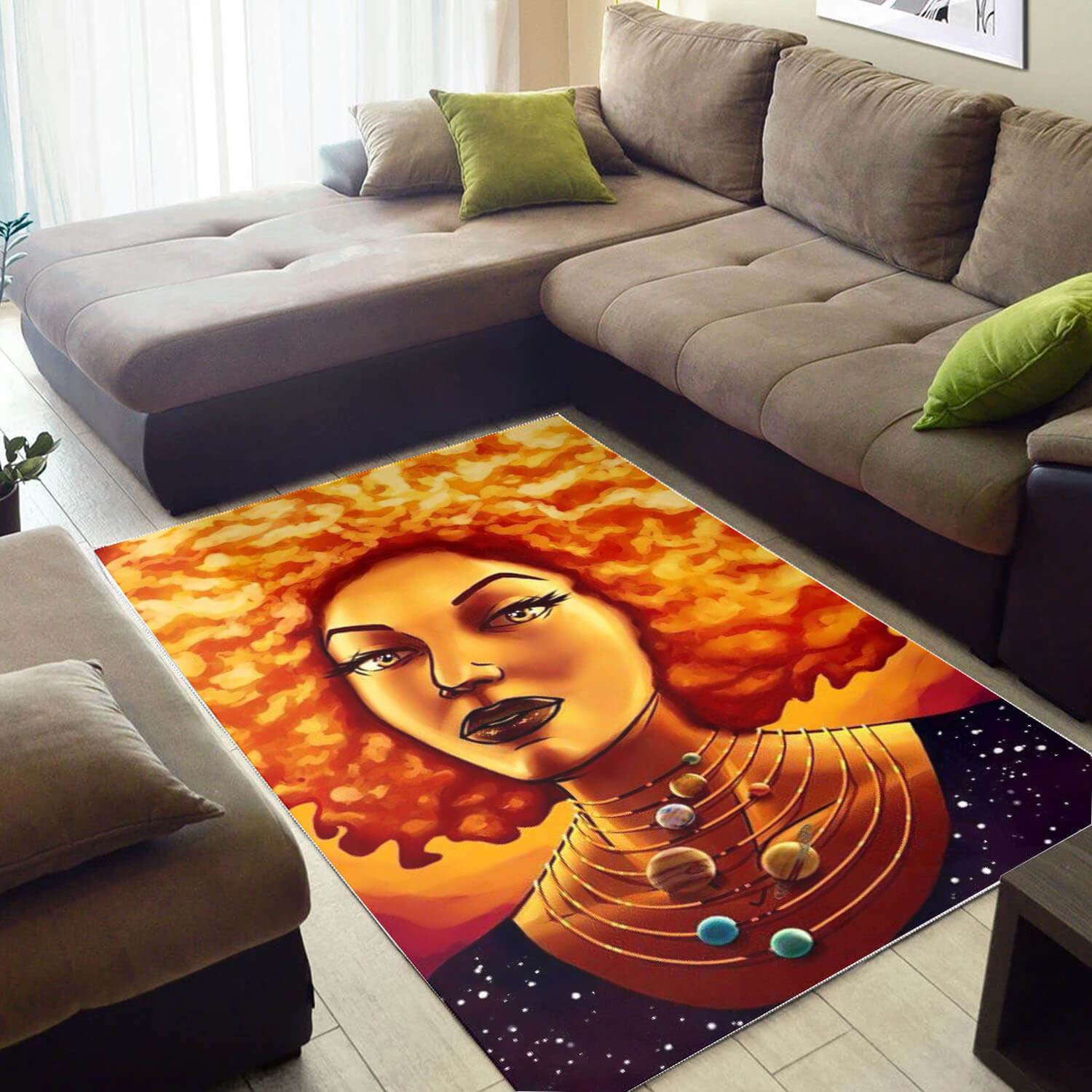 African Beautiful Afro Girl American Carpet Afrocentric Rug -  Chussin | Home Decor Easily
