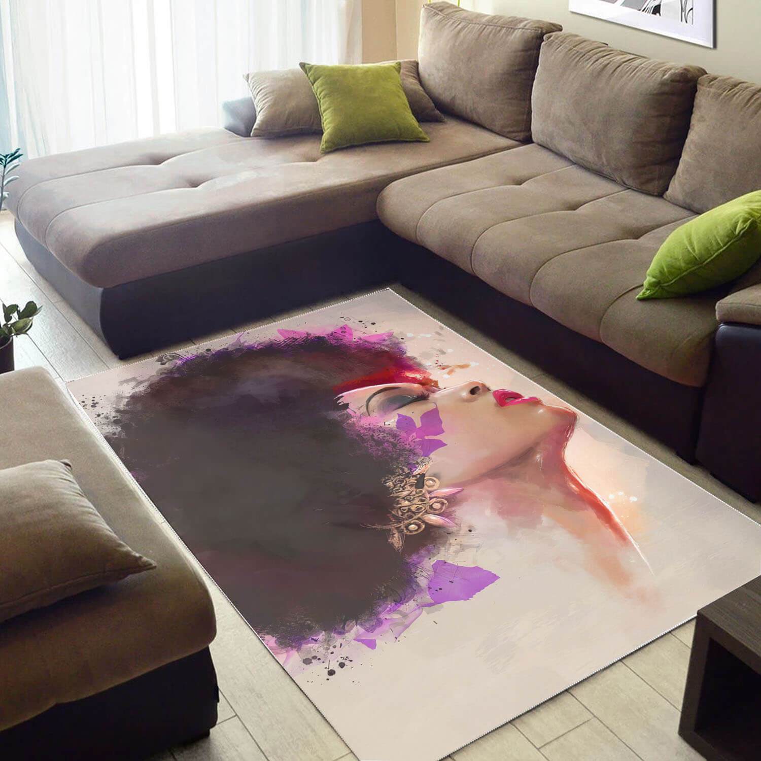 African Beautiful Afro Lady Inspired Afrocentric Room Rug -  Chussin | Home Decor Easily