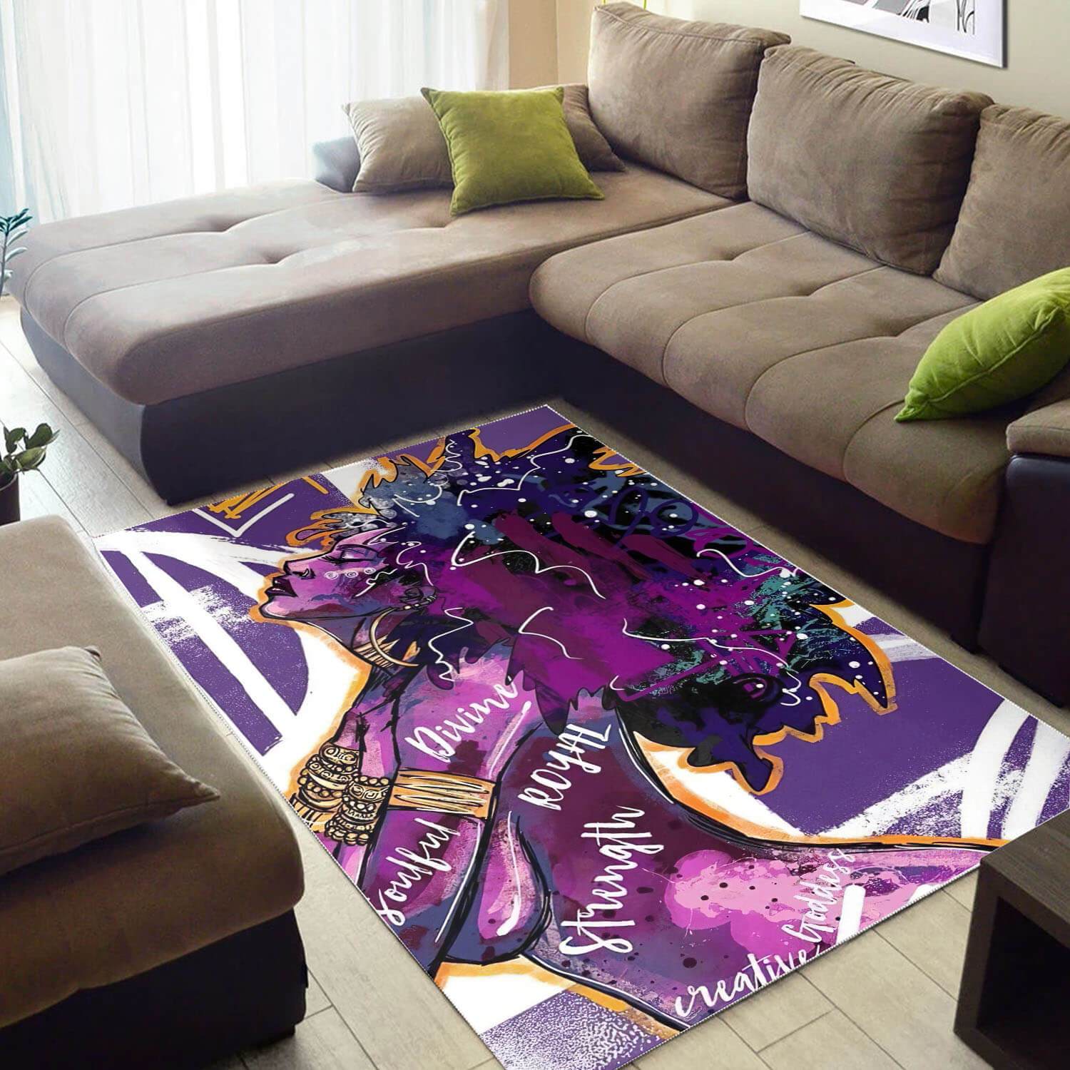 African Beautiful Melanin Black Girl Print Floor Modern Themed Living Room Rug -  Chussin | Home Decor Easily