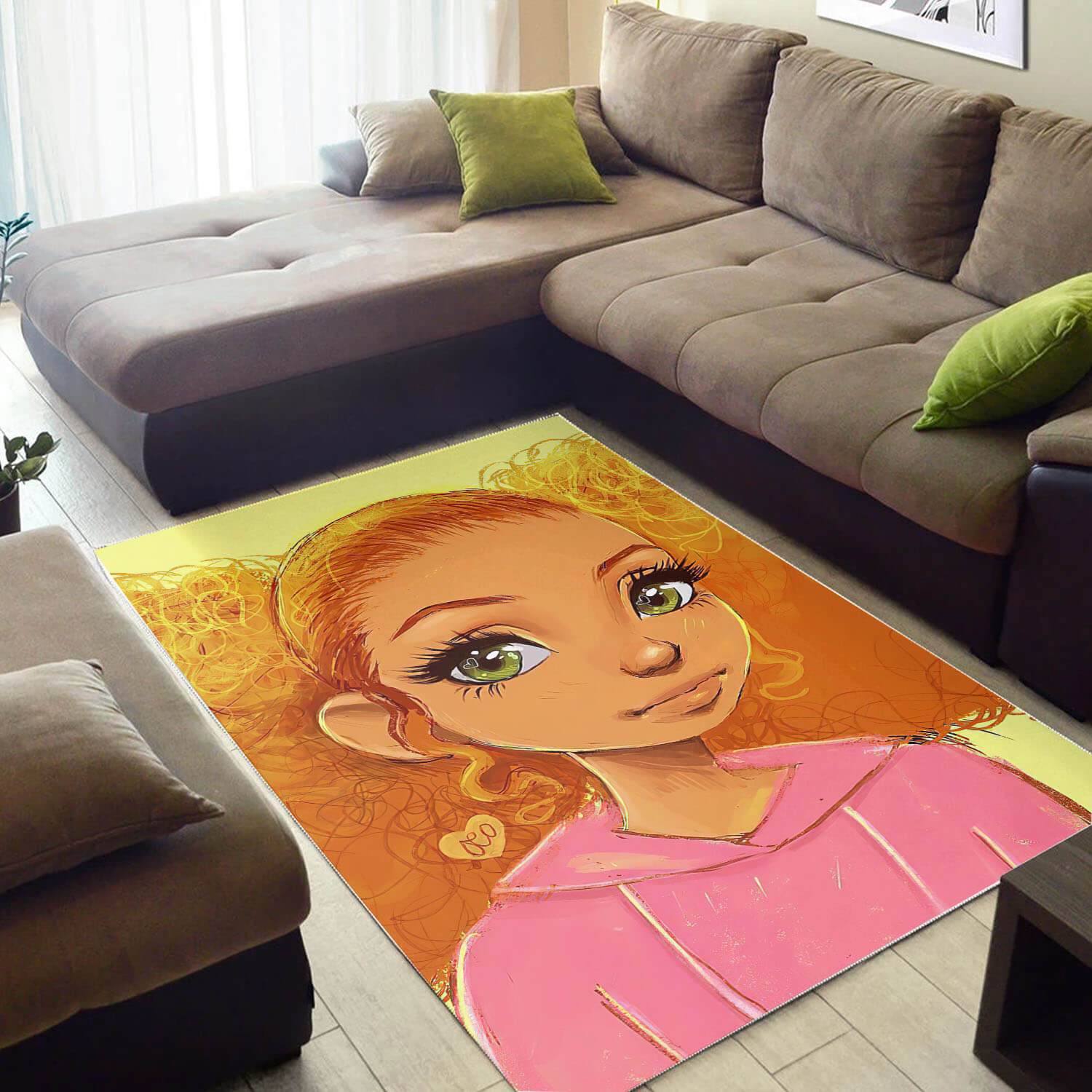 African Pretty Afrocentric Lady Print Floor Home Rug -  Chussin | Home Decor Easily