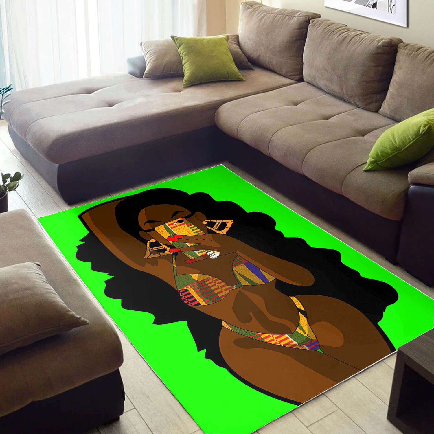 African Pretty Black Girl Afro American Art Afrocentric Rug -  Chussin | Home Decor Easily