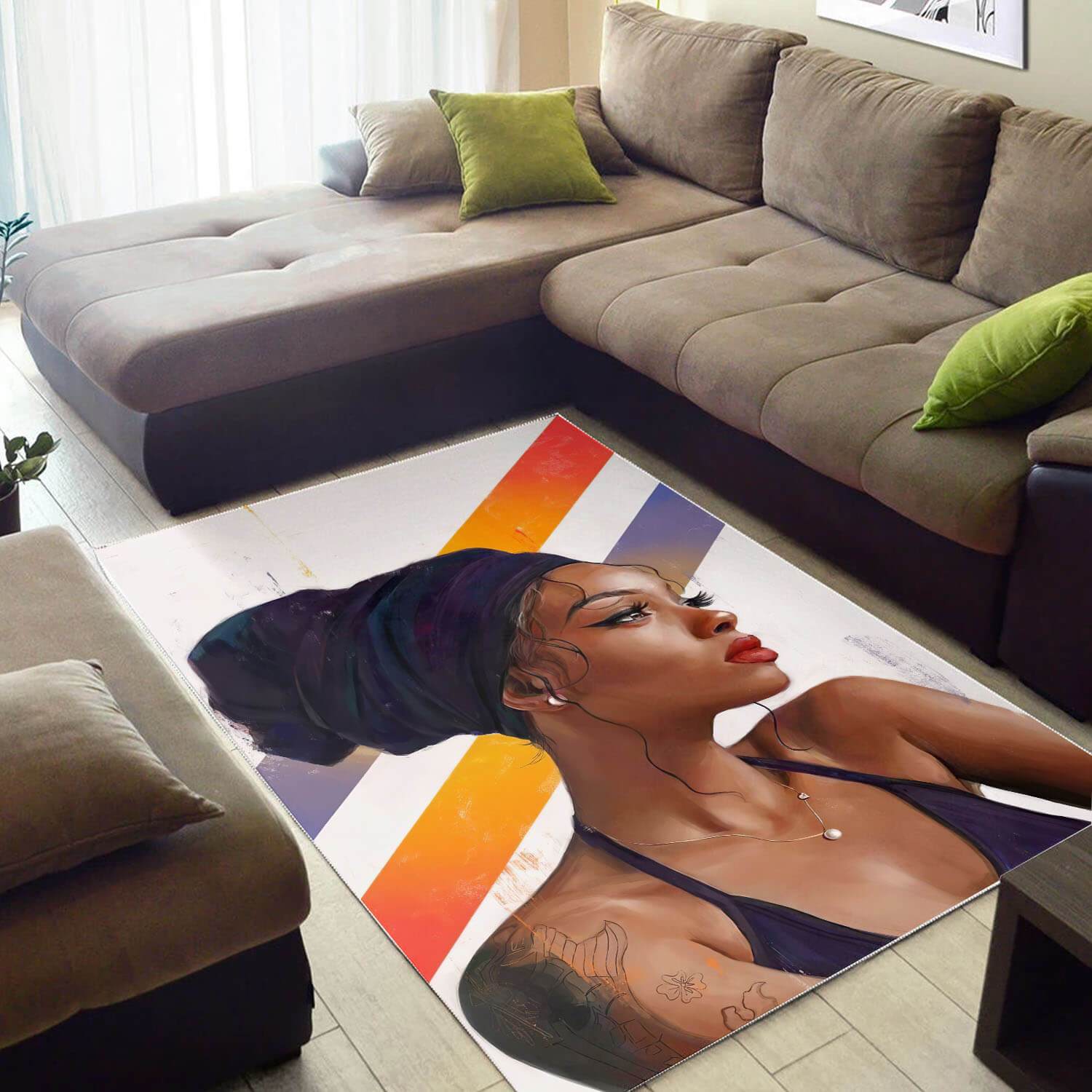 Afrocentric Beautiful Black Afro Lady African Carpet Themed Decorating Ideas Rug -  Chussin | Home Decor Easily