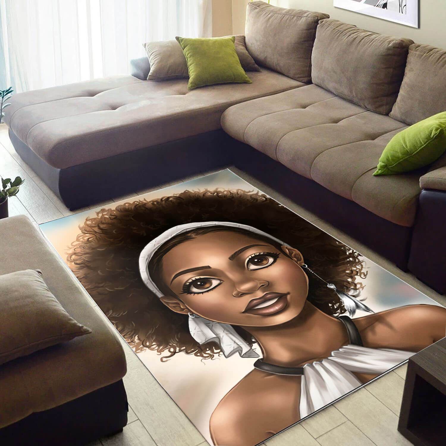 Afrocentric Pretty Melanin Black Girl African American Carpet Themed Home Rug -  Chussin | Home Decor Easily