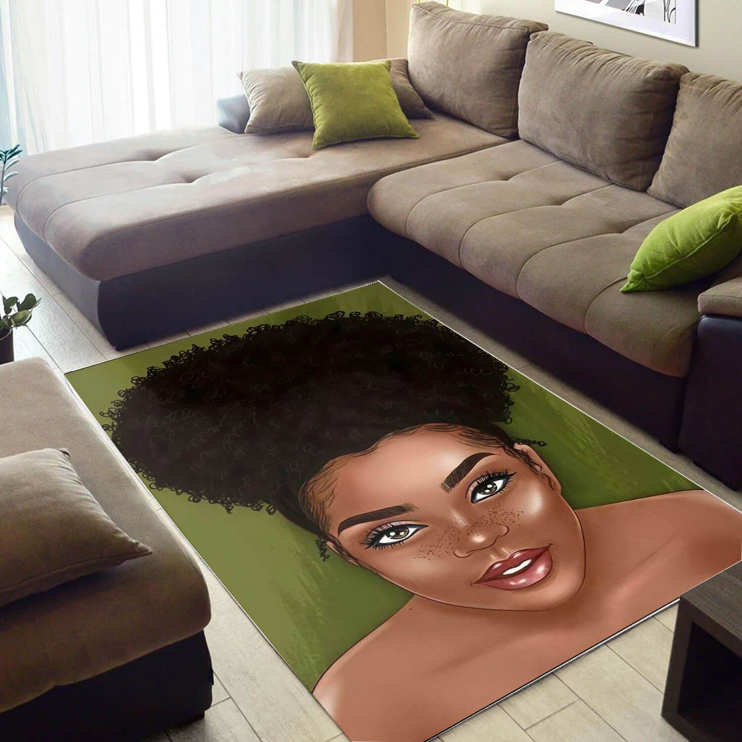 Afrocentric Pretty Melanin Woman African Style Themed Home Rug - Chussin | Home Decor Easily