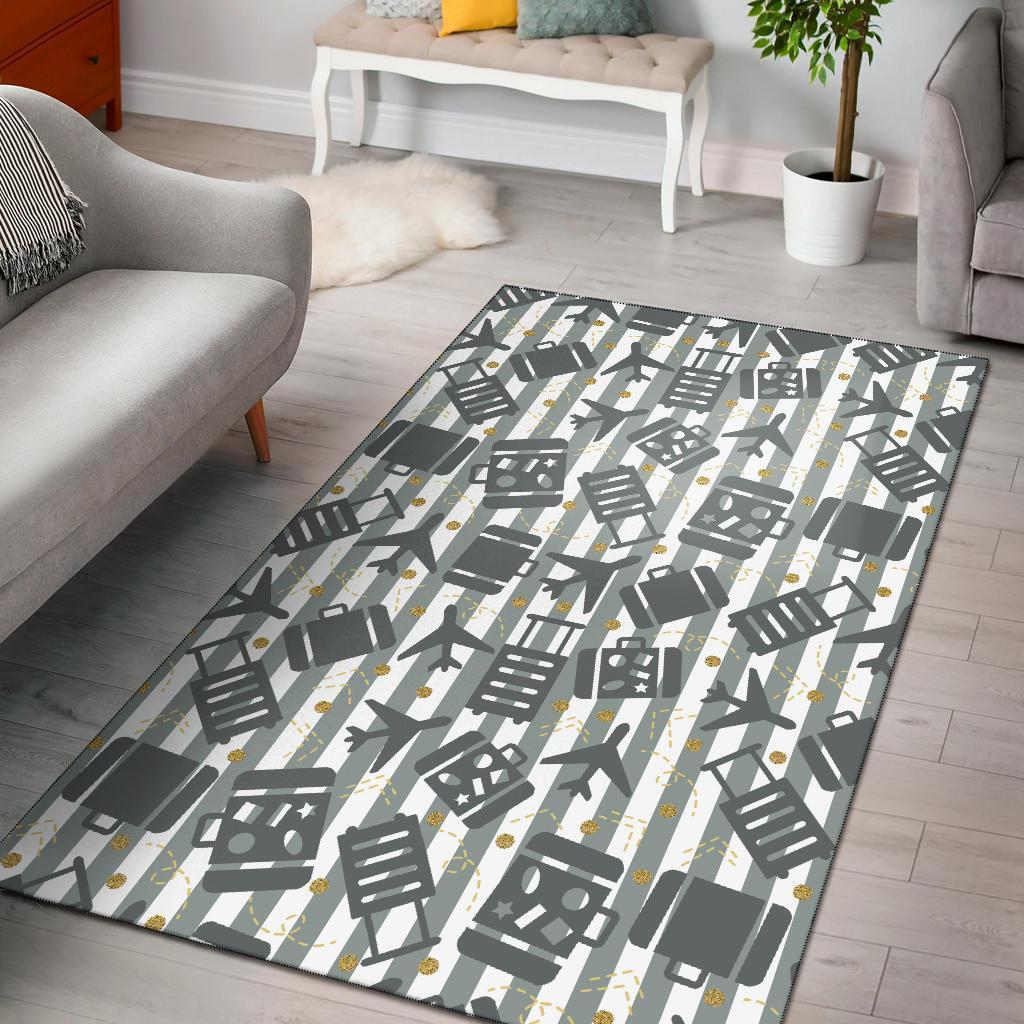 Airplane Luggage Pattern Print Area Limited Edition Rug -  Chussin | Home Decor Easily