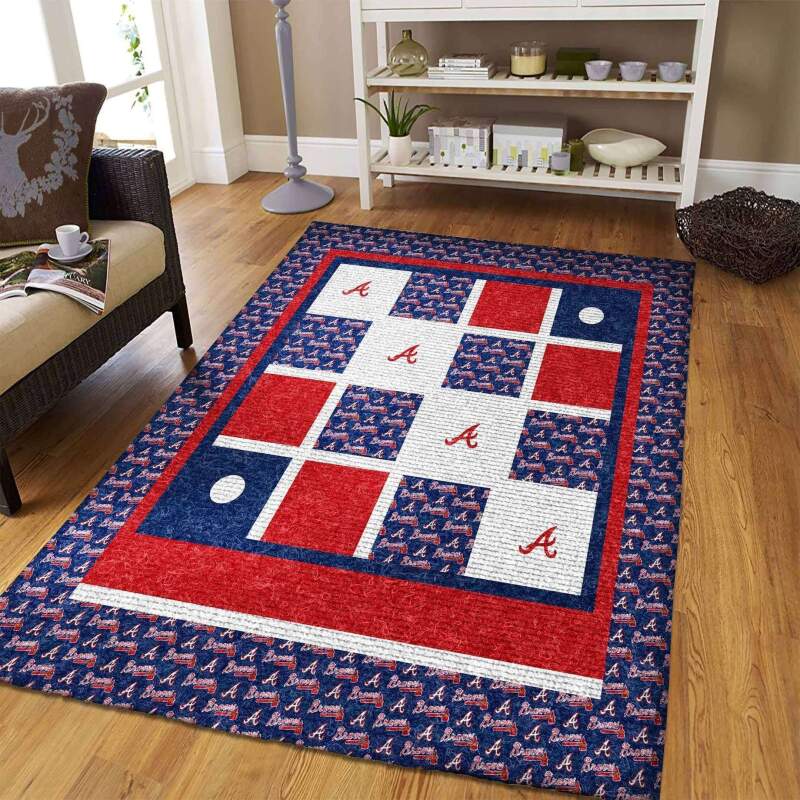 Atlanta Braves Living Room Area Rug - Chussin | Home Decor Easily
