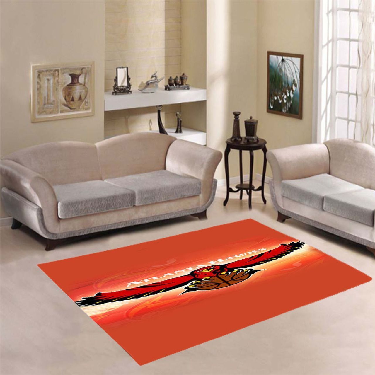 Atlanta Hawks Living Room Area Rug - Chussin | Home Decor Easily