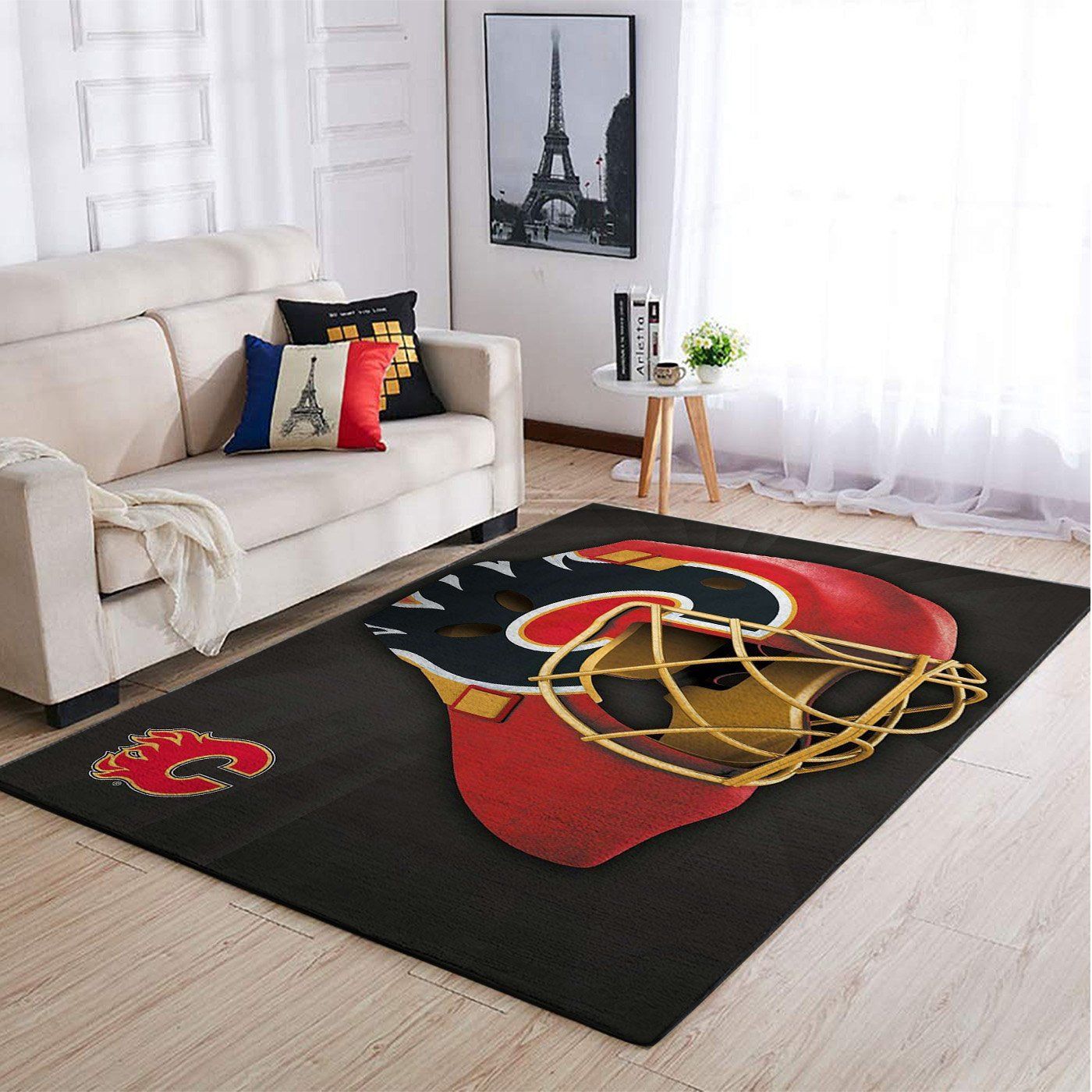 Calgary Flames Living Room Area Rug -  Chussin | Home Decor Easily