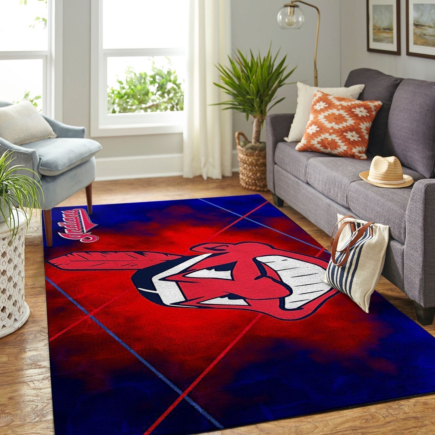 Cleveland Indians Living Room Area Rug - Chussin | Home Decor Easily