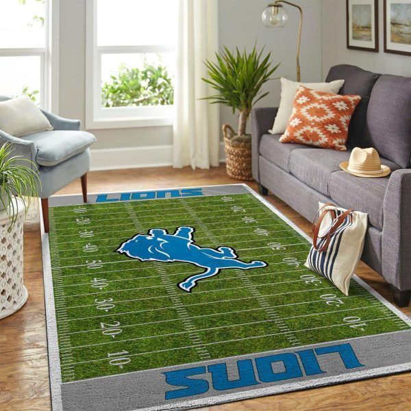 Detroit Lions Living Room Area Rug - Chussin | Home Decor Easily
