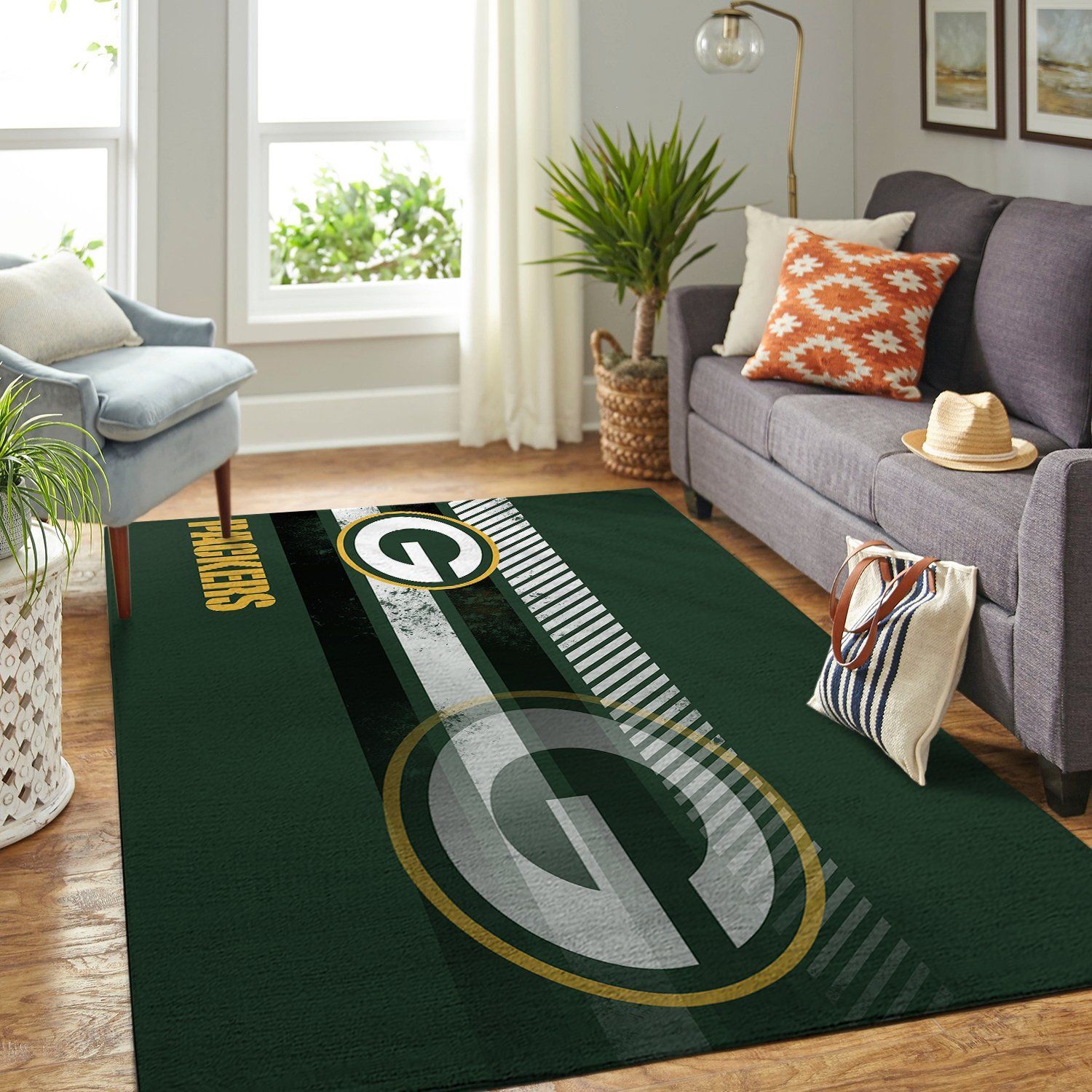 Green Bay Packers Living Room Area Rug - Chussin | Home Decor Easily