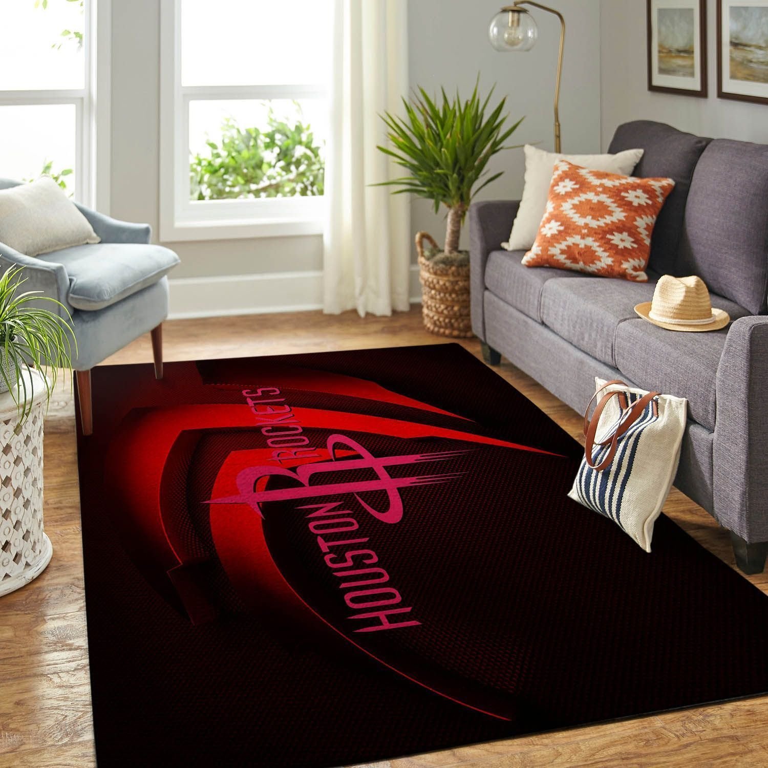 Houston Rockets Living Room Area Rug -  Chussin | Home Decor Easily