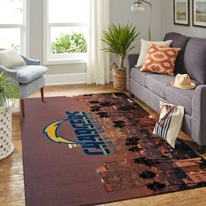 Los Angeles Chargers Living Room Area Rug -  Chussin | Home Decor Easily