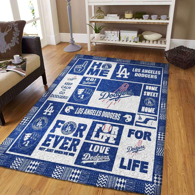 Los Angeles Dodgers Living Room Area Rug - Chussin | Home Decor Easily