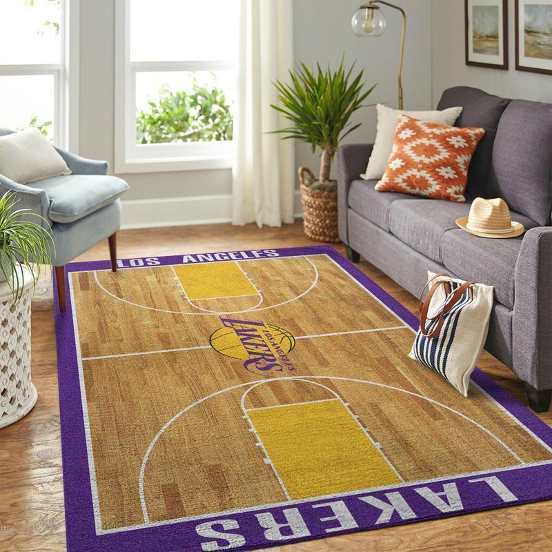 Los Angeles Lakers Living Room Area Rug - Chussin | Home Decor Easily